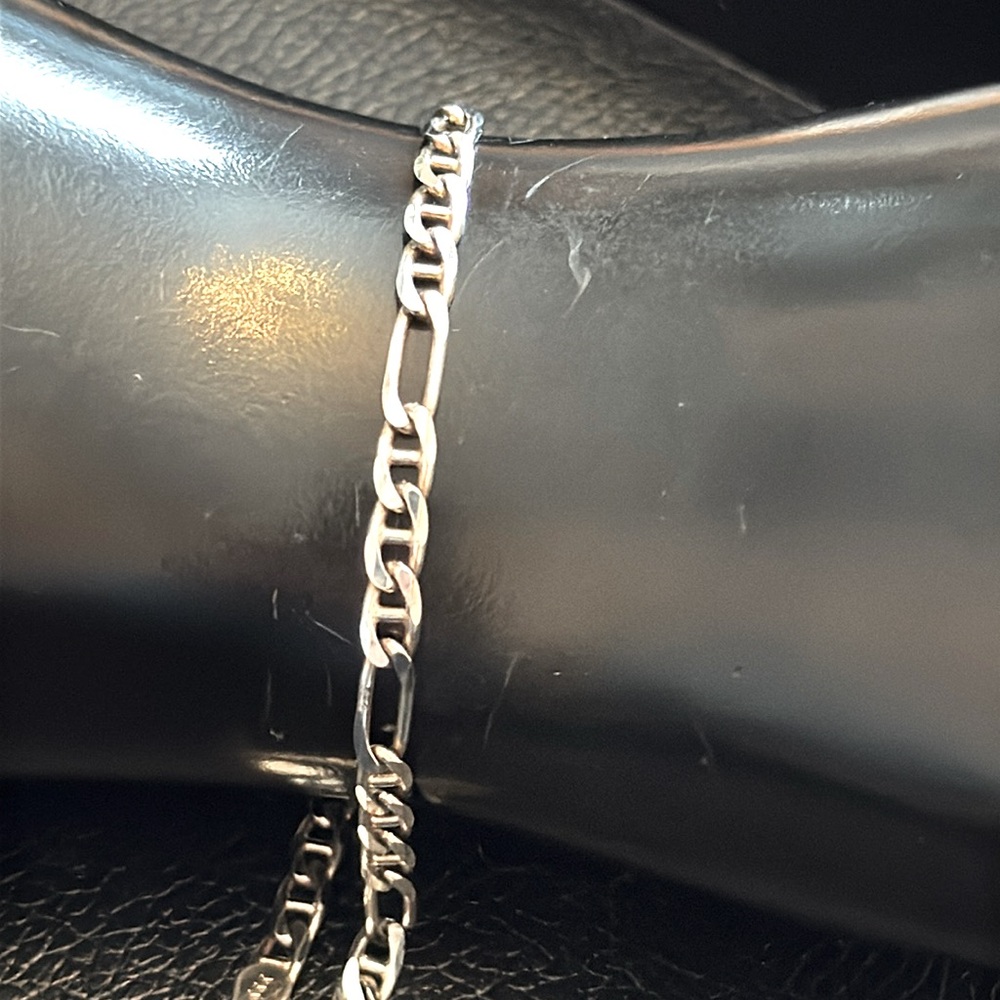 Italian Sterling Silver Figaro Link Bracelet